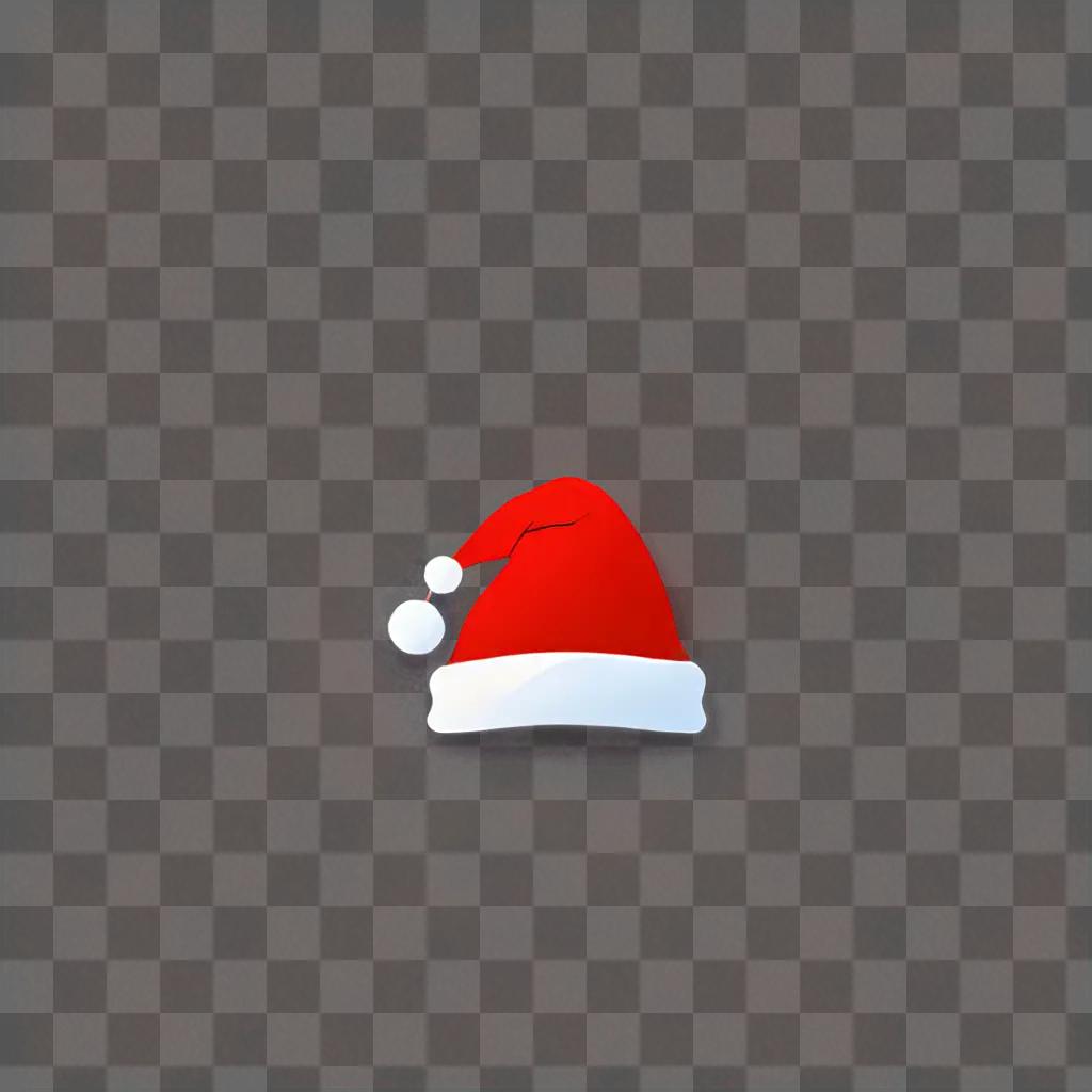 A Santa hat emoji on a red background