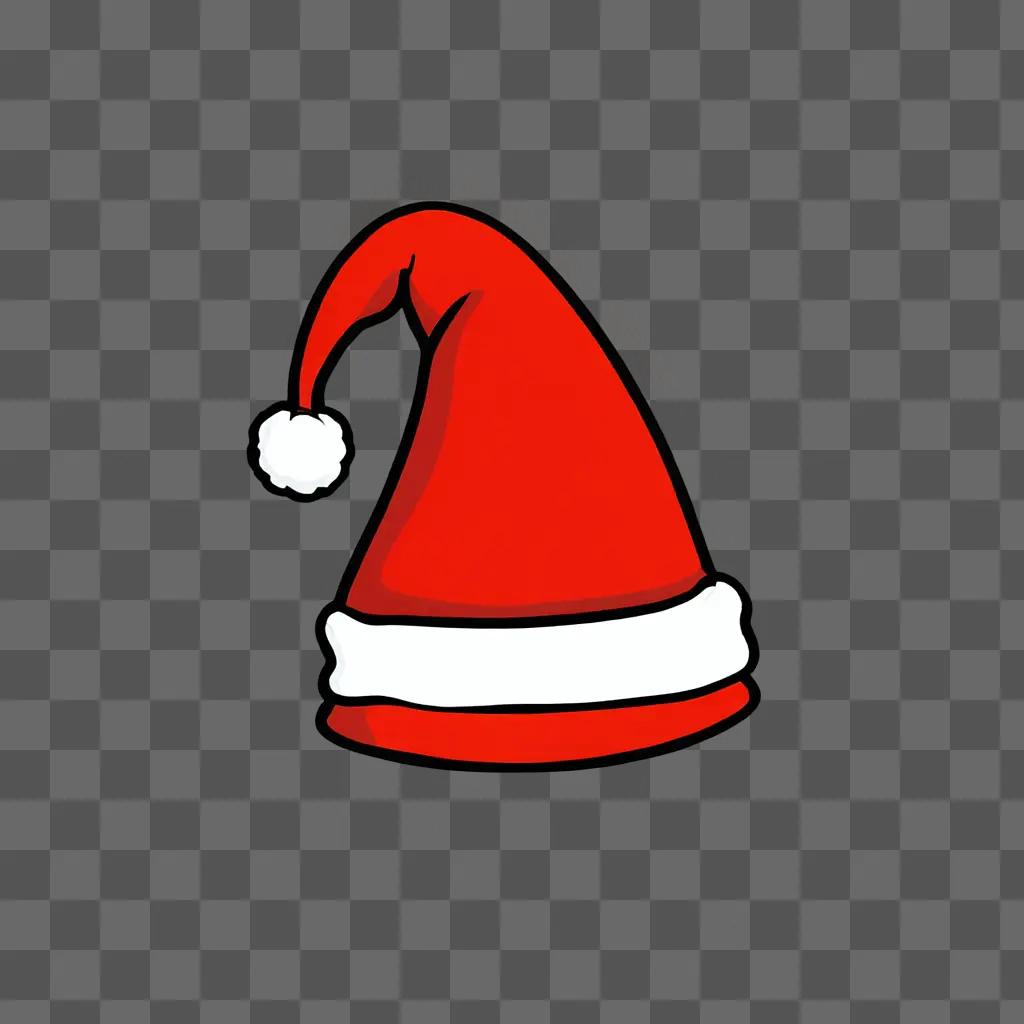 A Santa hat sketch is red and white