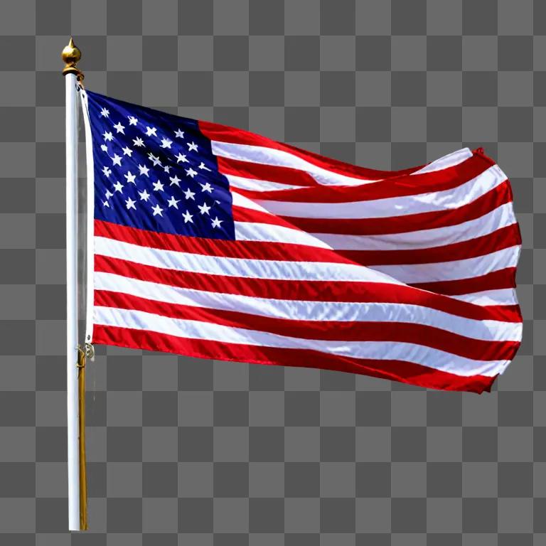 A US flag with stars on a pink background