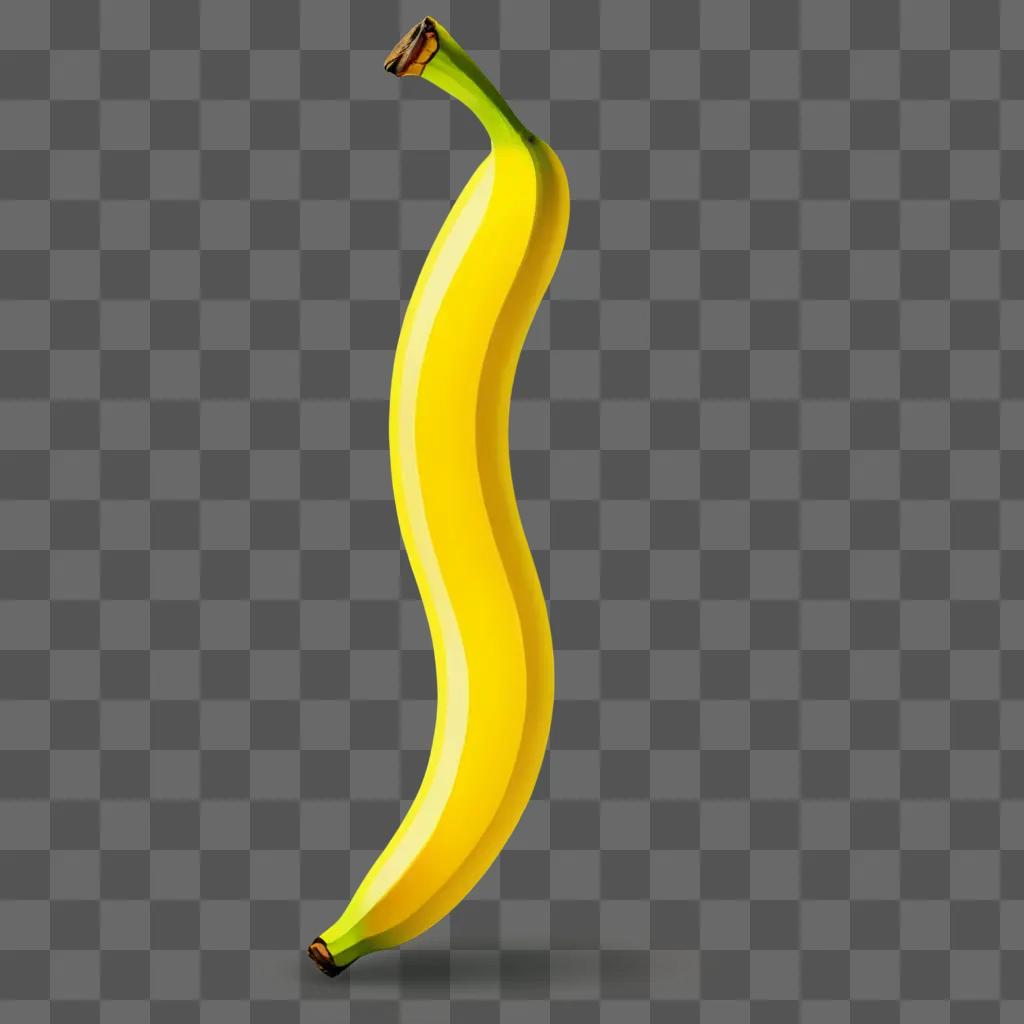 A banana is drawn in a light-colored background