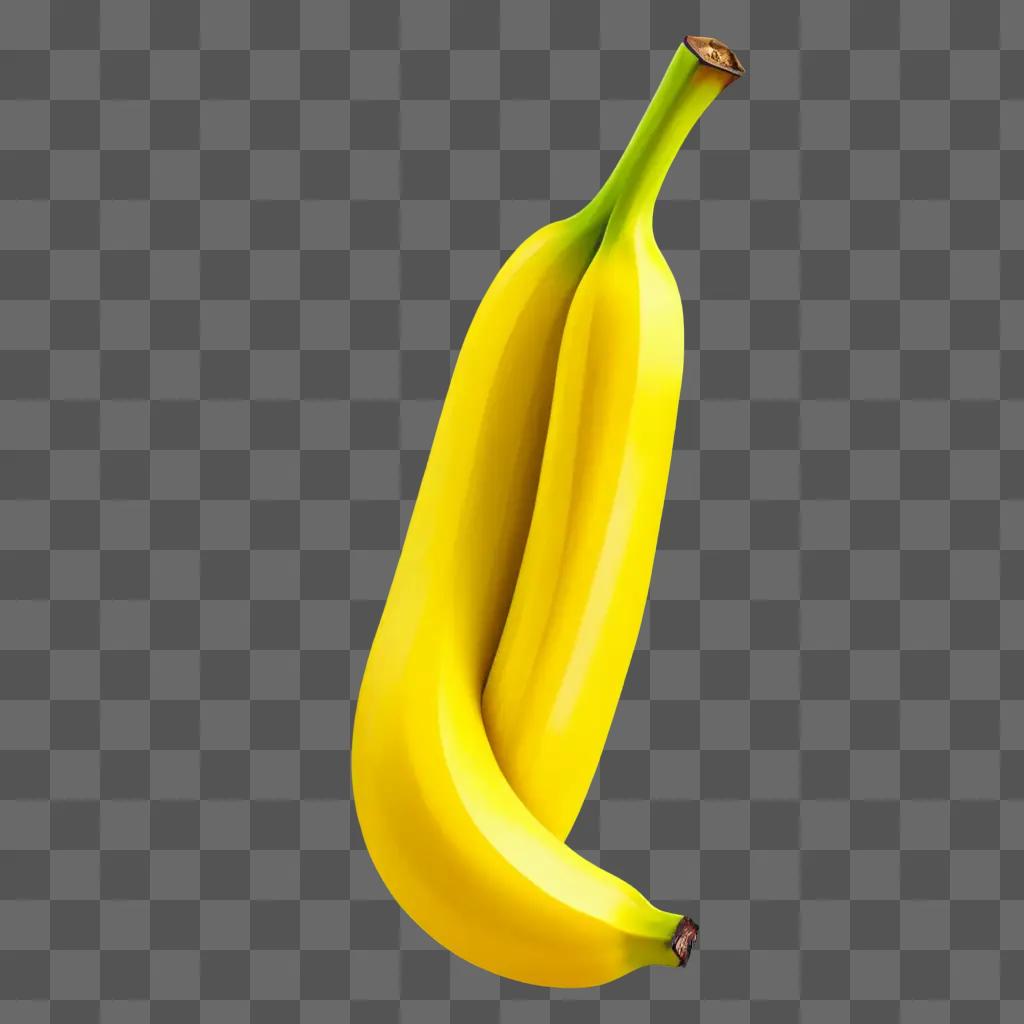 A banana is drawn on a yellow background