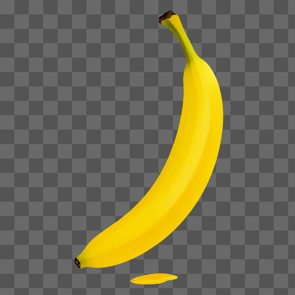 A banana silhouette with a yellow background