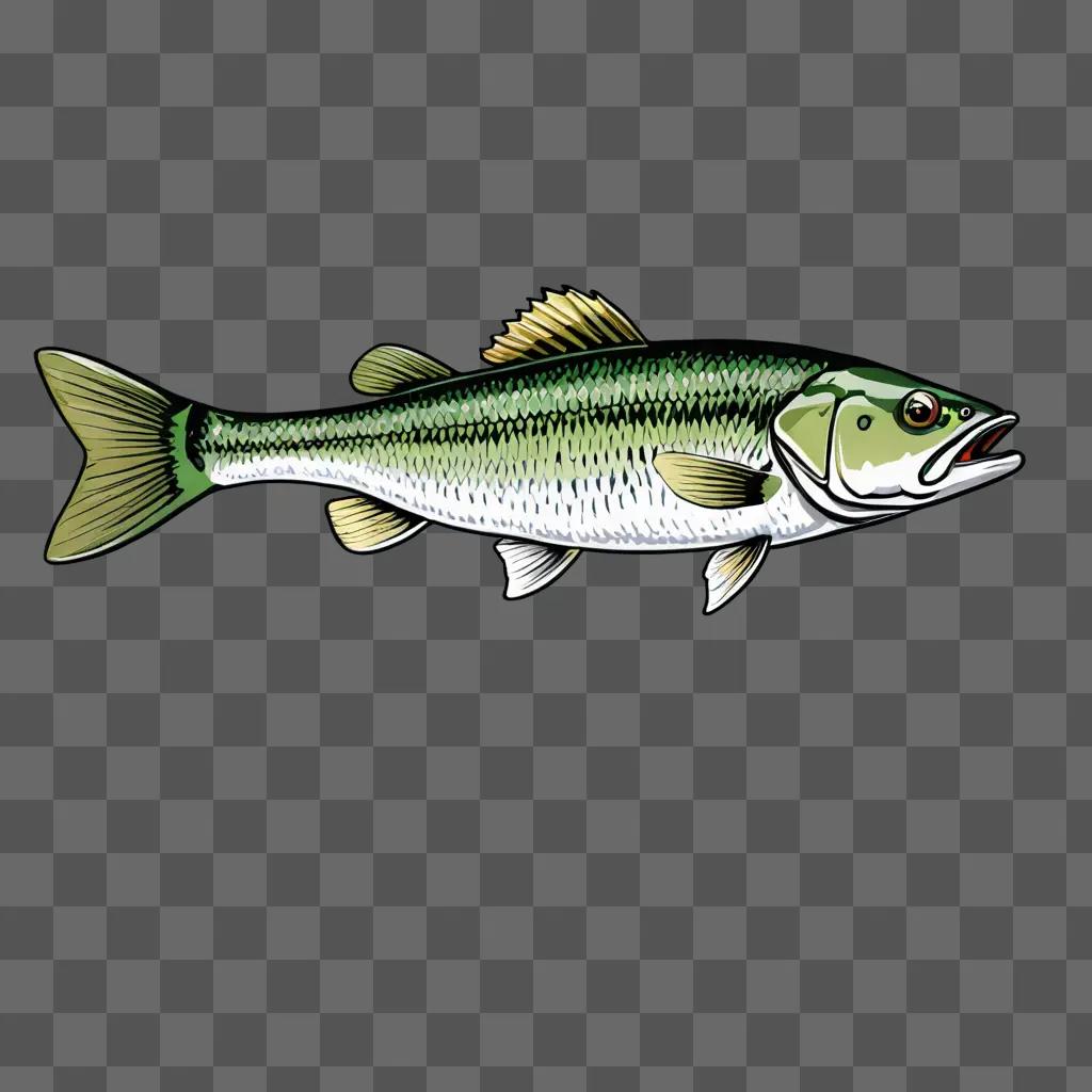 A bass fish drawing in 3D model format