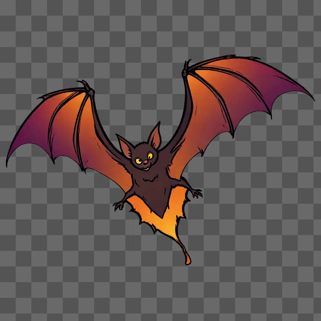 A bat clipart bat with orange wings