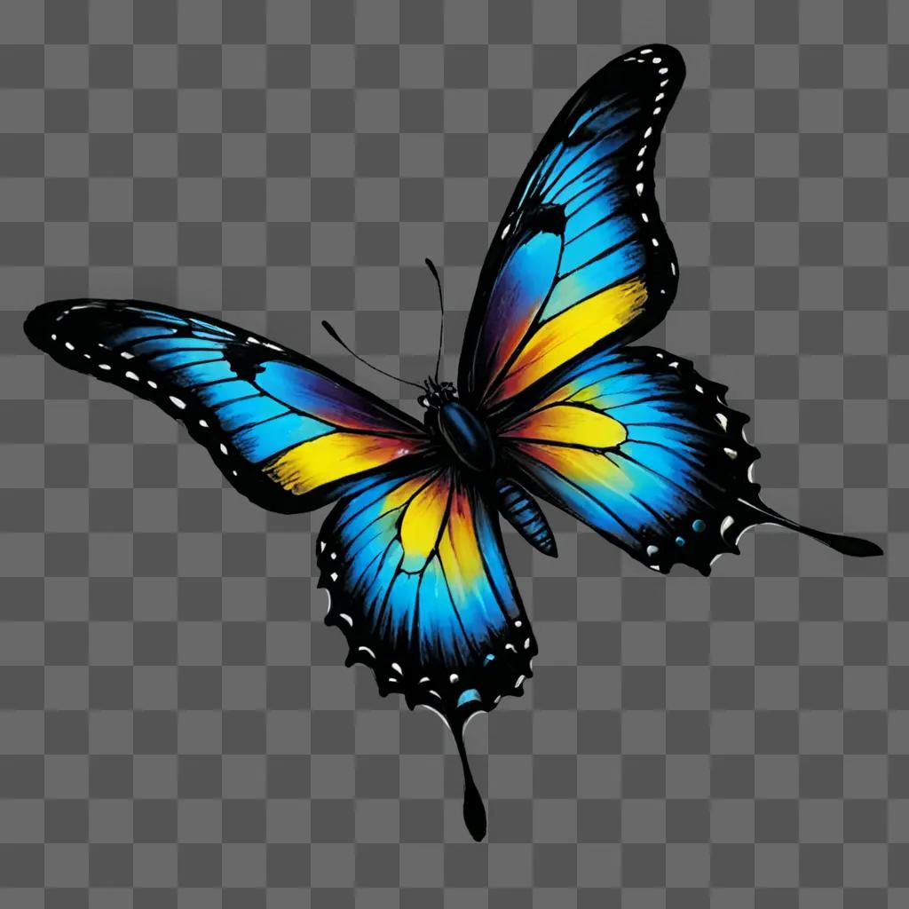 A beautiful butterfly drawing in vibrant colors