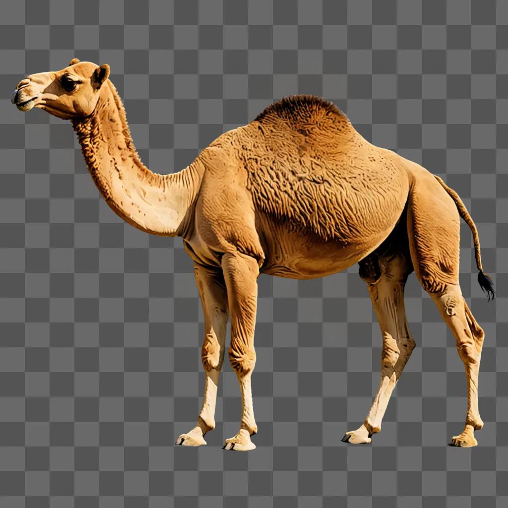 A beautiful camel drawing in a tan background