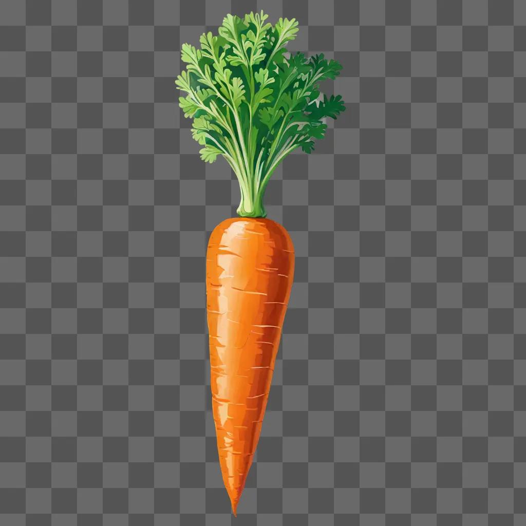 A beautiful carrot drawing on a beige background