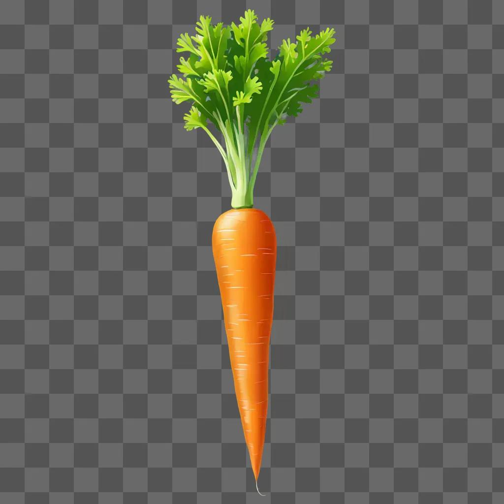 A beautiful carrot drawing on a green background