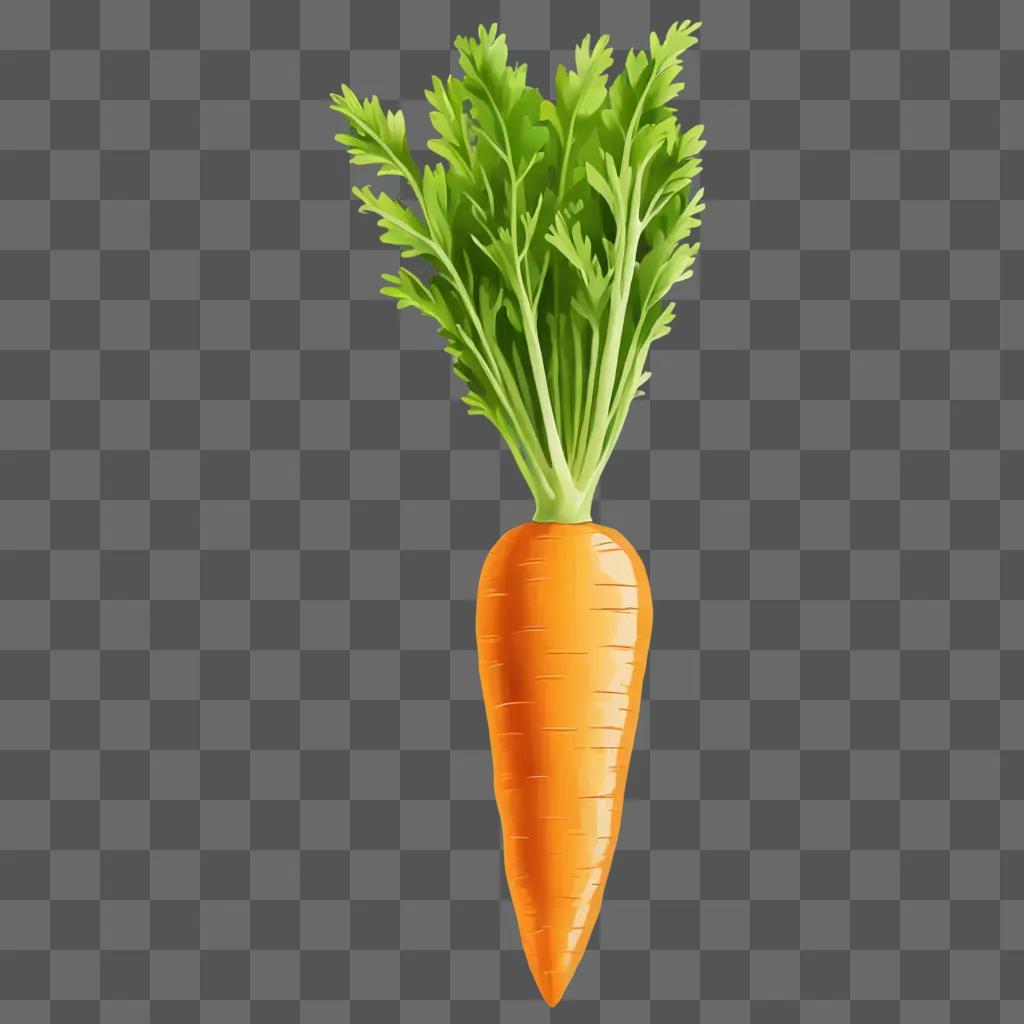 A beautiful carrot drawing on a yellow background