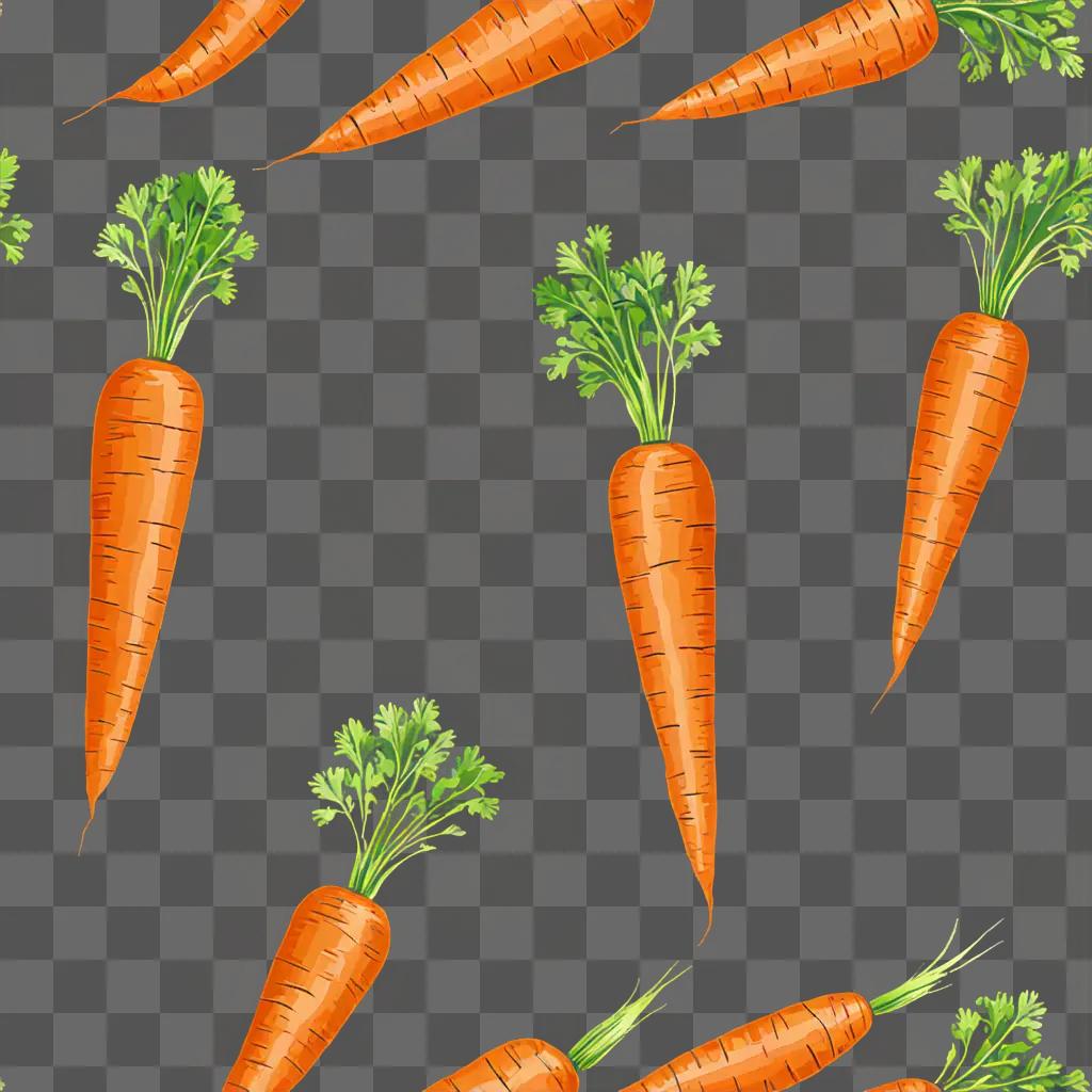 A beautiful carrot drawing with glowing green leaves