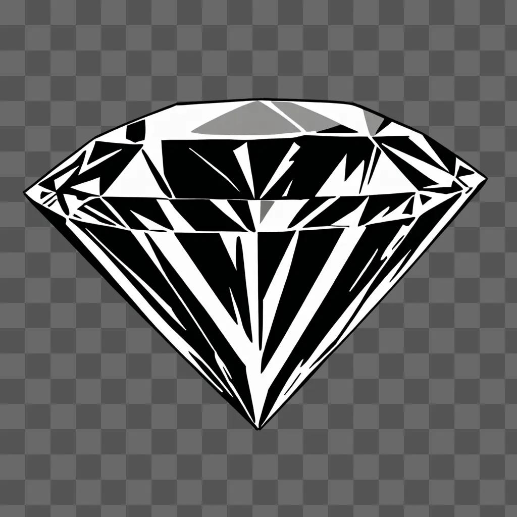 A beautiful diamond drawing on a gray background