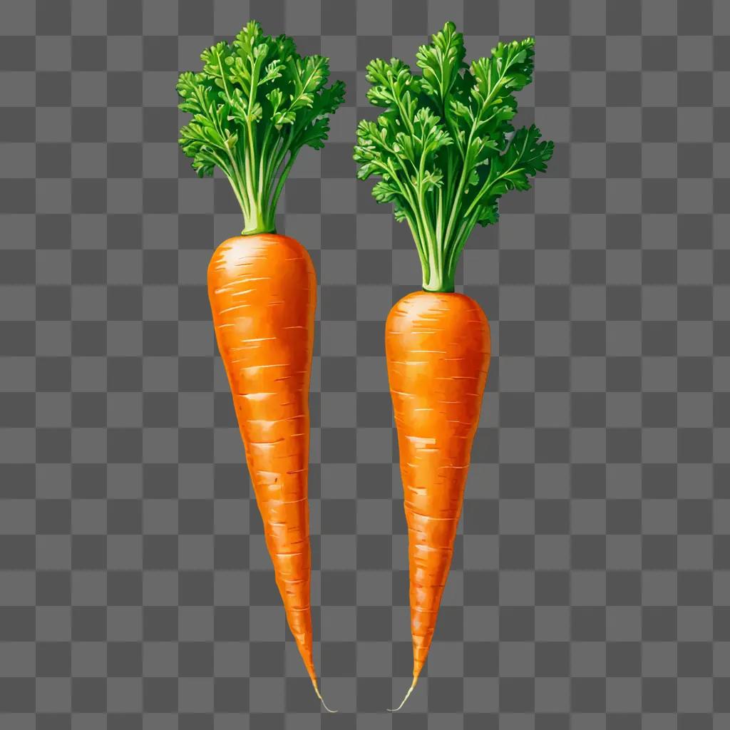 A beautiful drawing of two carrots