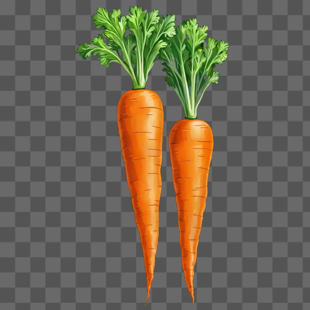 A beautiful drawing of two carrots together