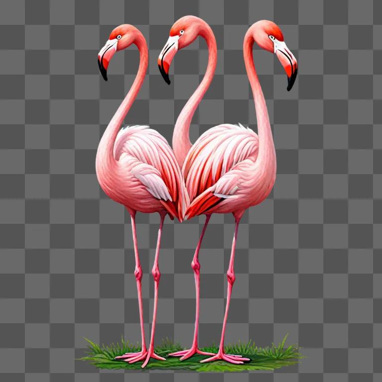 A beautiful flamingo drawing with pink feathers