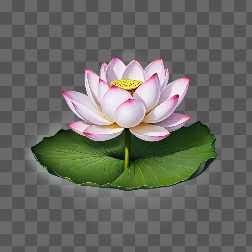 A beautiful lotus flower drawing in the green background