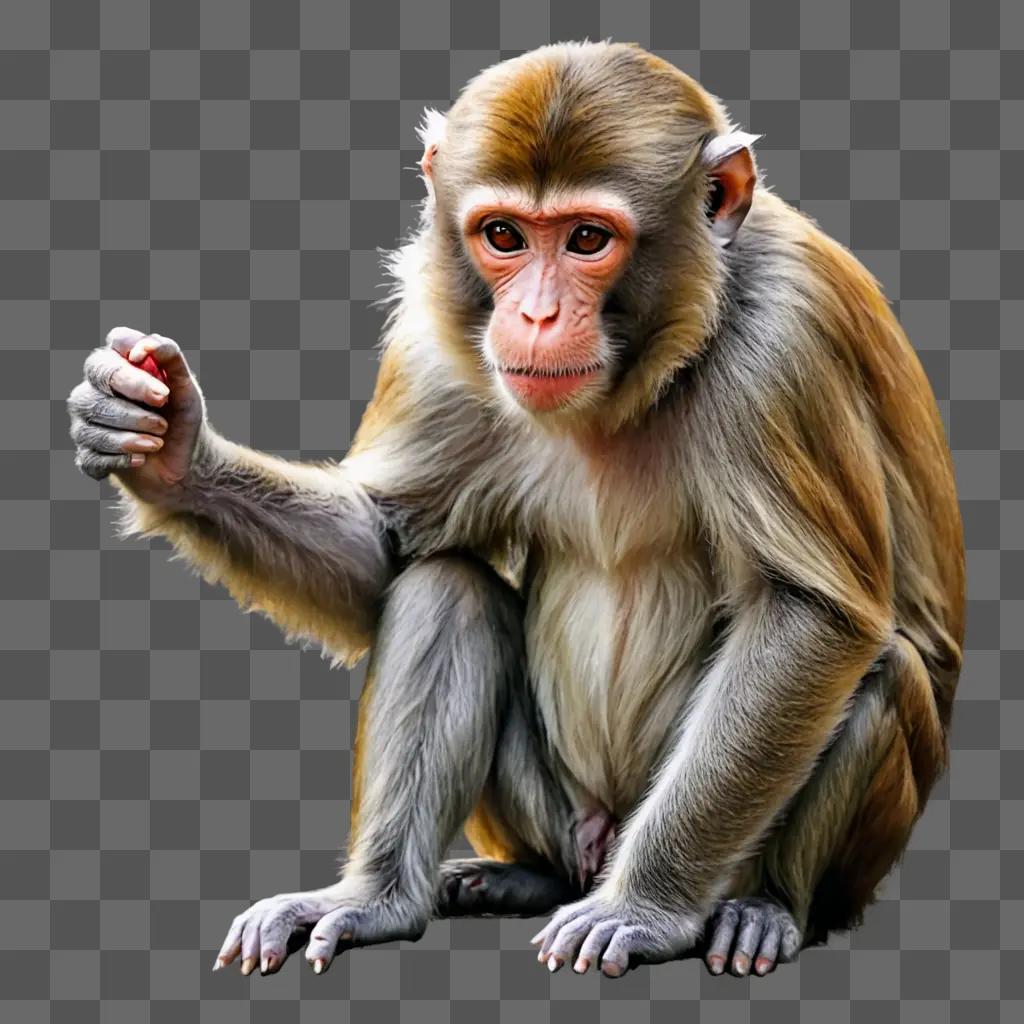 A beautiful monkey drawing on a grey background