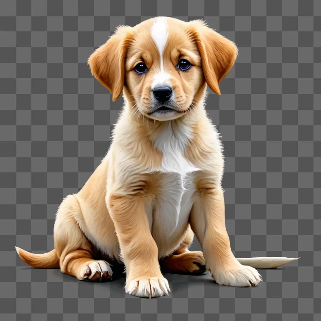 A beautiful puppy drawing with a light brown color