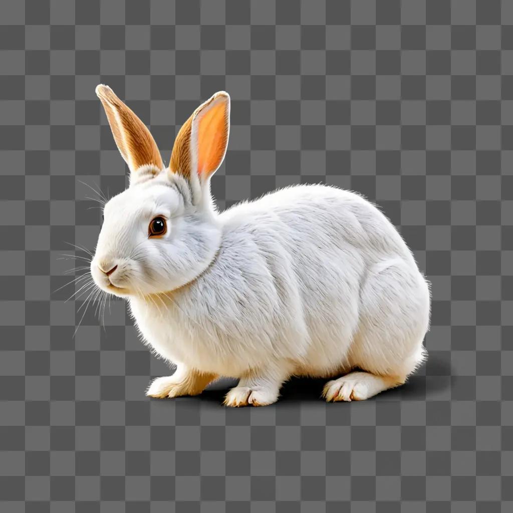 オレンジ色の耳を持つ美しいウサギの絵