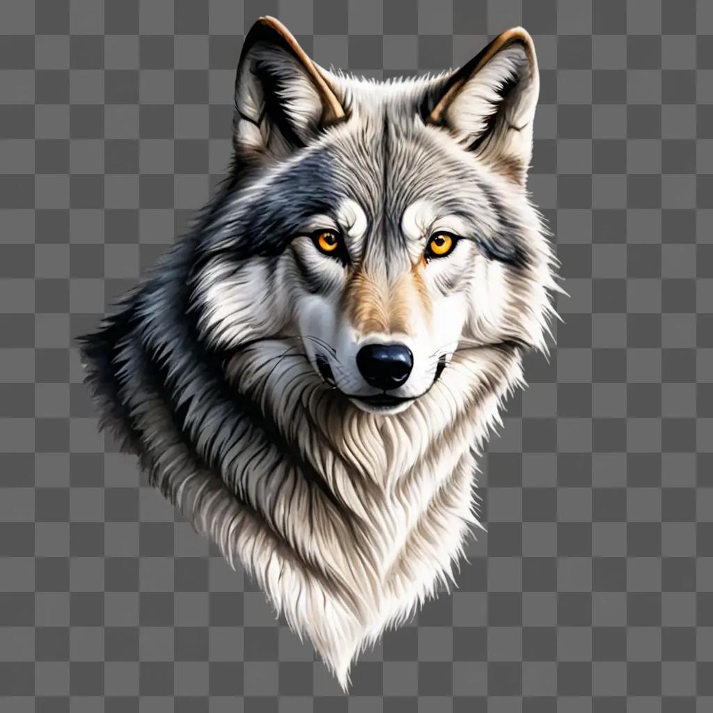 A beautiful wolf drawing of a wolf