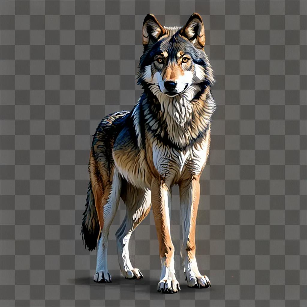 A beautiful wolf drawing stands out against a dark background