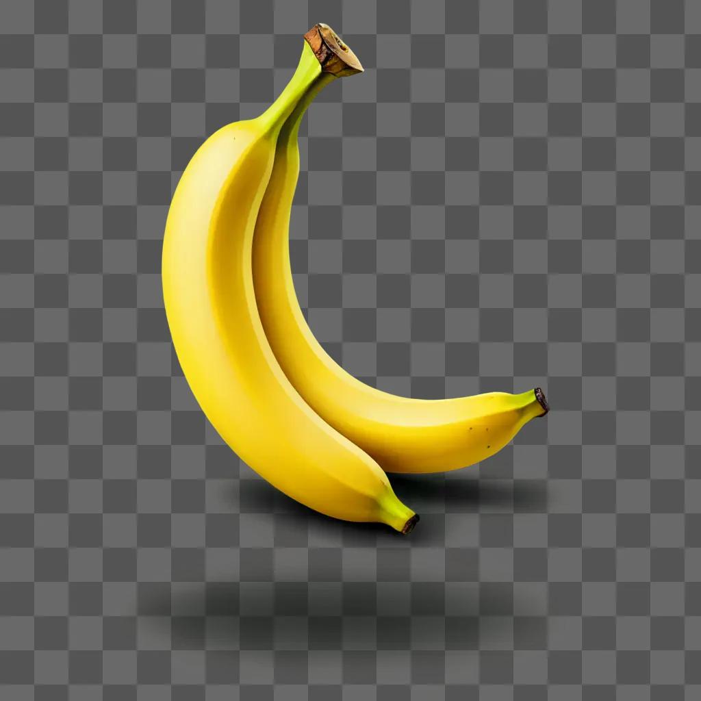 A beautifully drawn banana on a yellow background