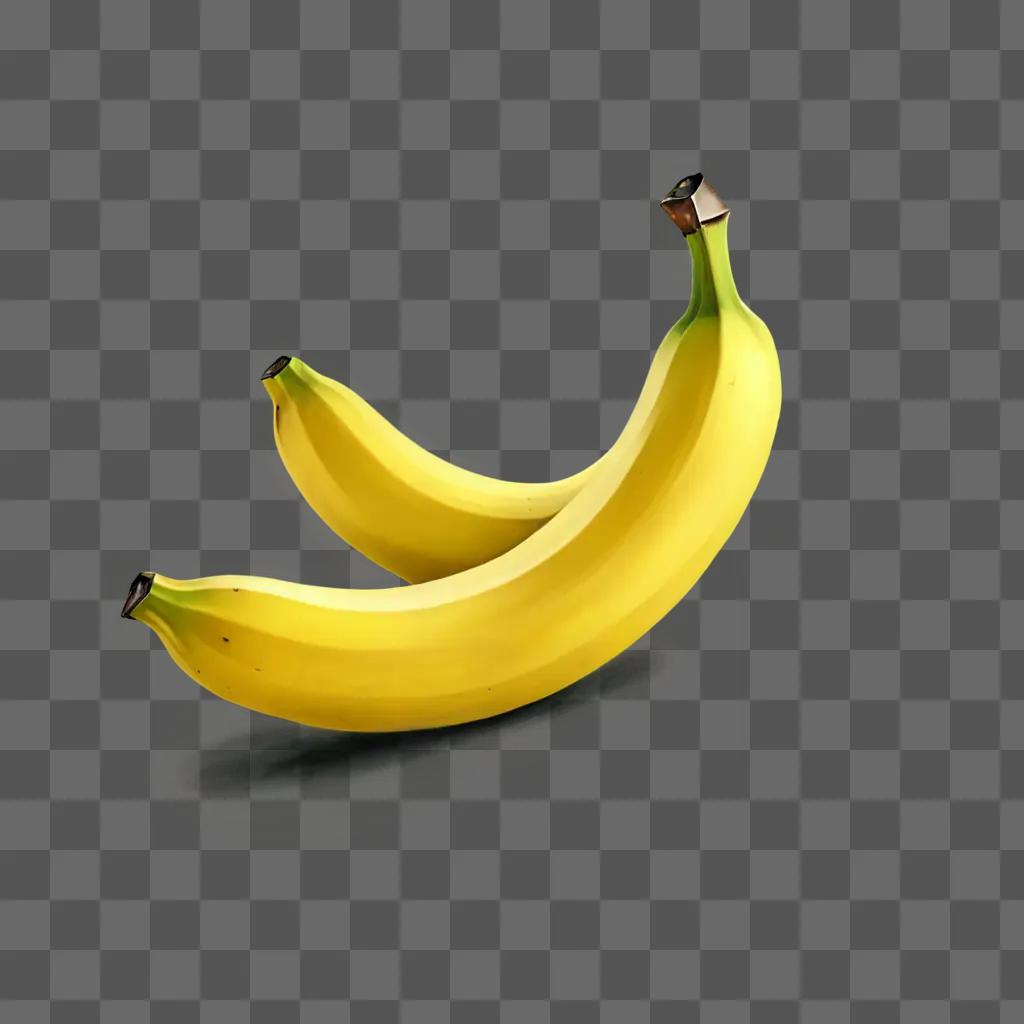 A beautifully drawn yellow banana on a yellow background