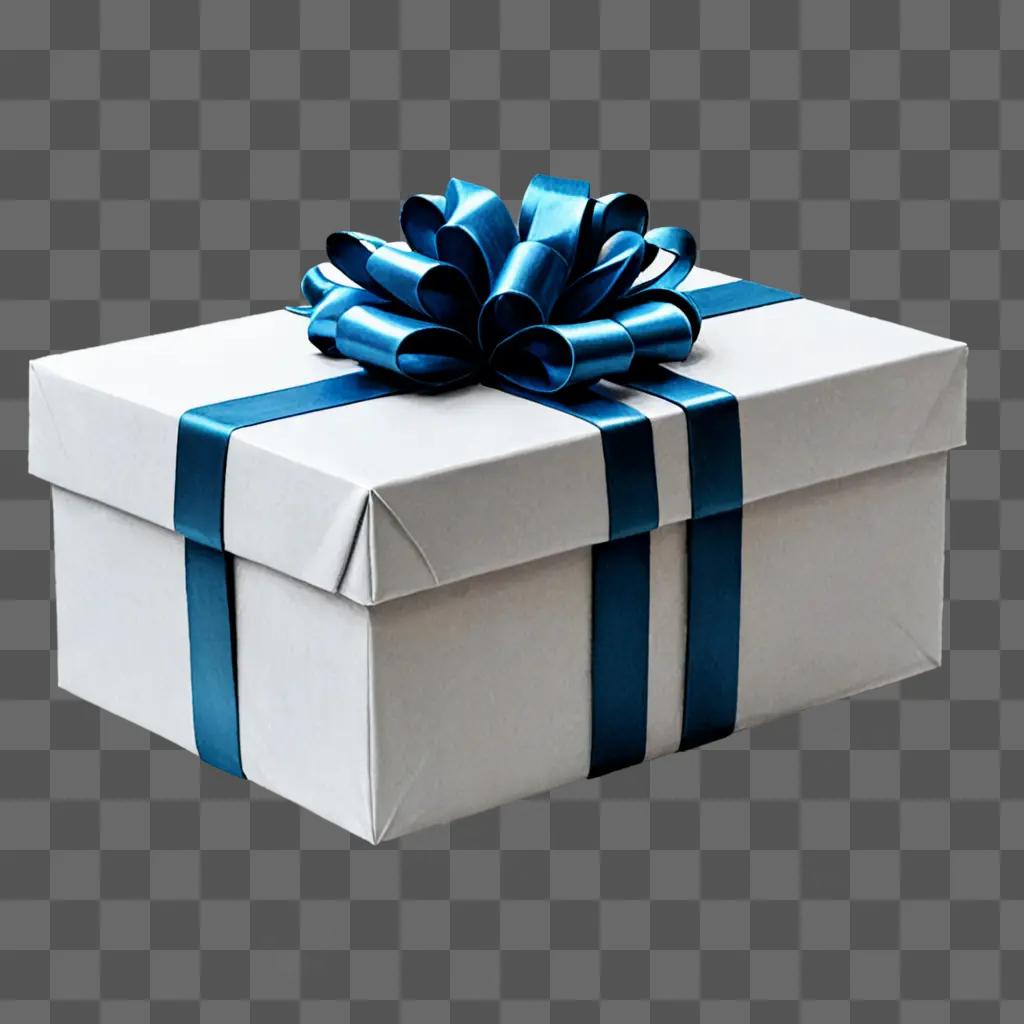 A beautifully wrapped gift with a blue bow