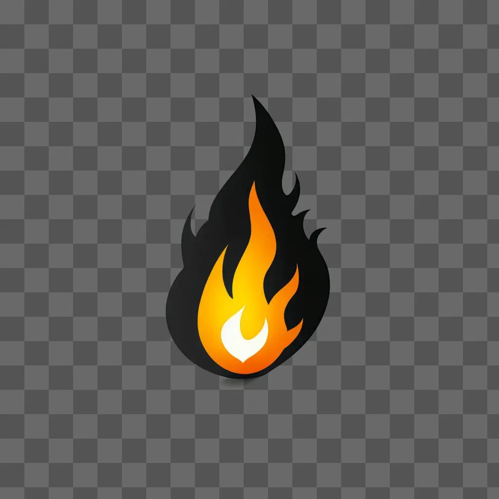 A black and white fire clipart illustration