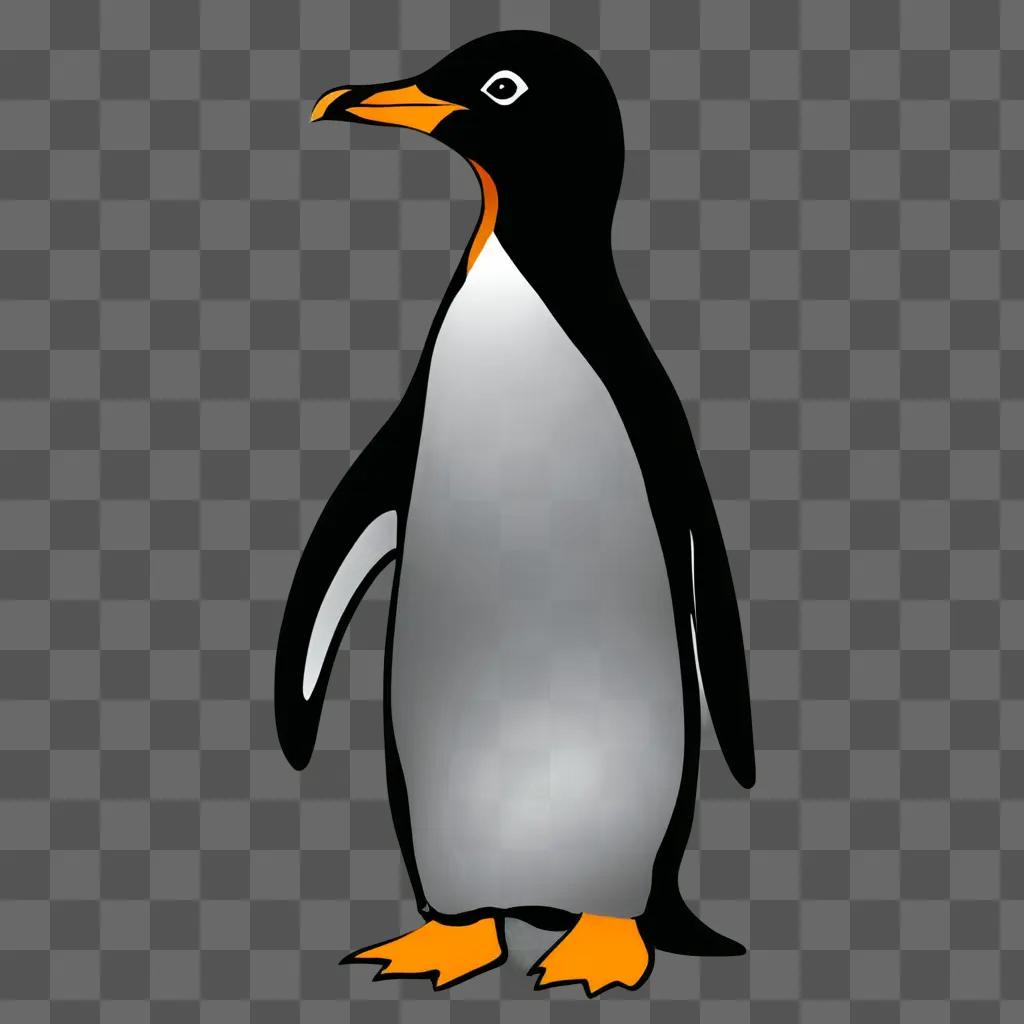 A black and white penguin clipart