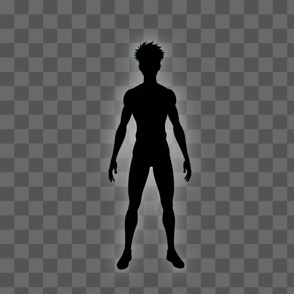 A black anime boy stands in silhouette