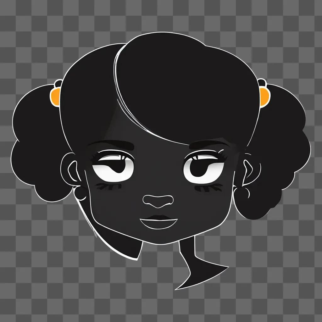 A black cartoon girl has her eyes closed