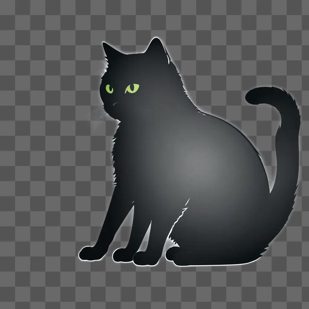 A black cat silhouette on a dark background