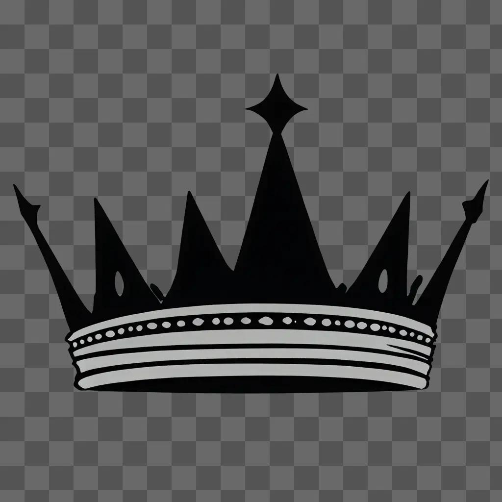 A black crown drawing on a dark background