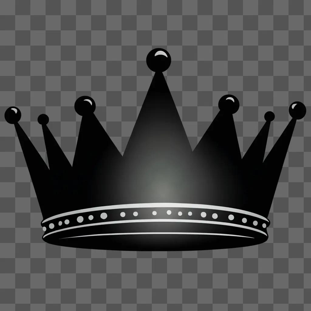 A black crown with white dots drawing