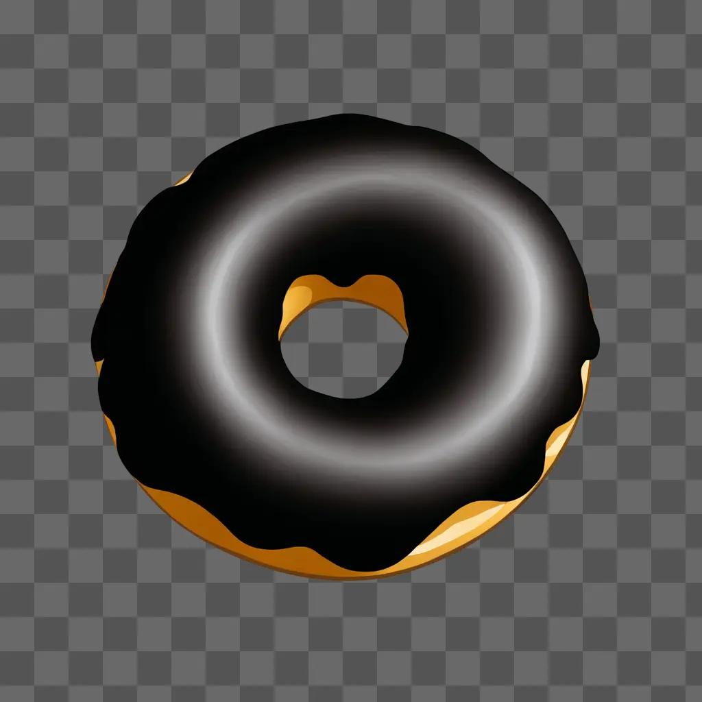 A black donut silhouette on a dark background