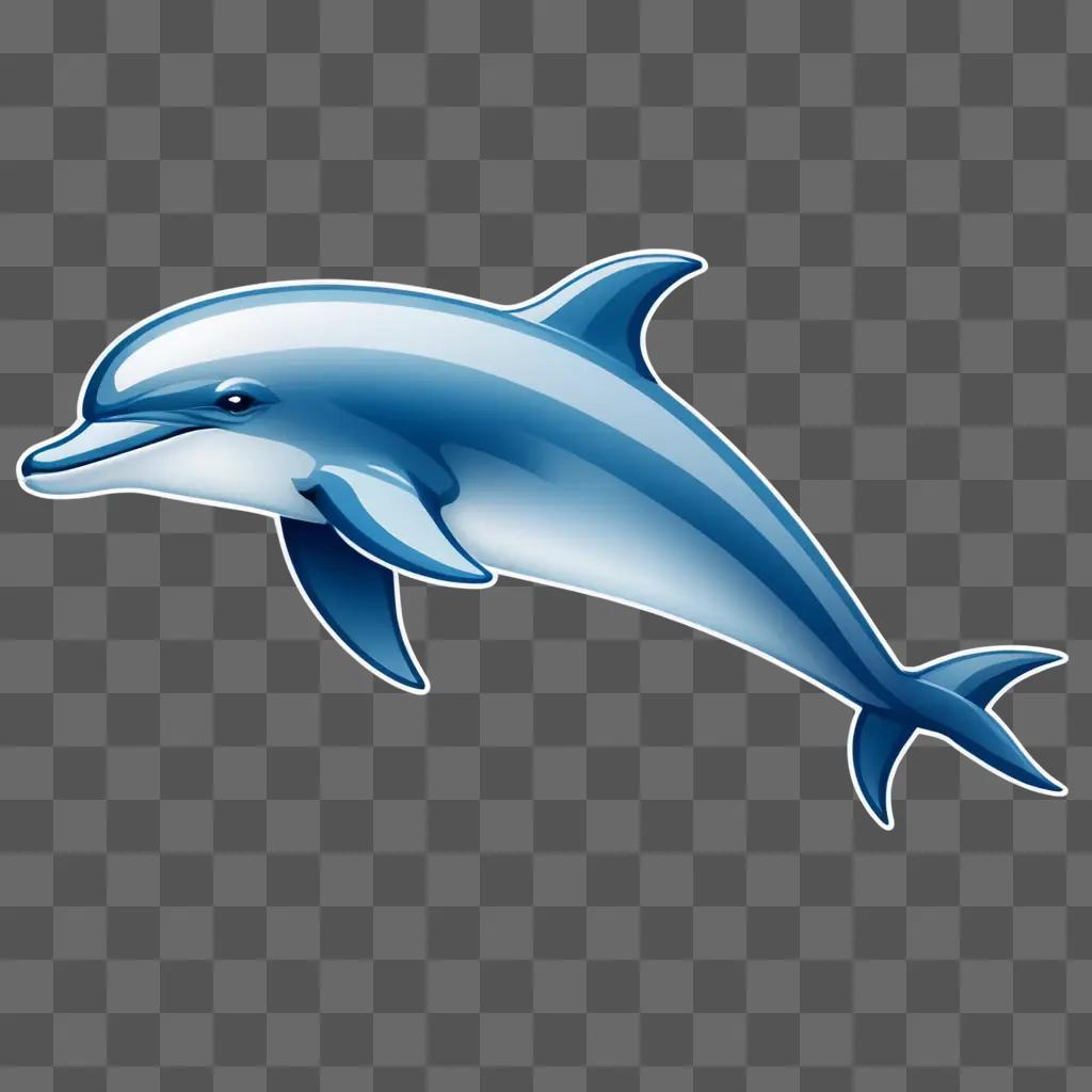 A blue dolphin clipart graphic with a light glow