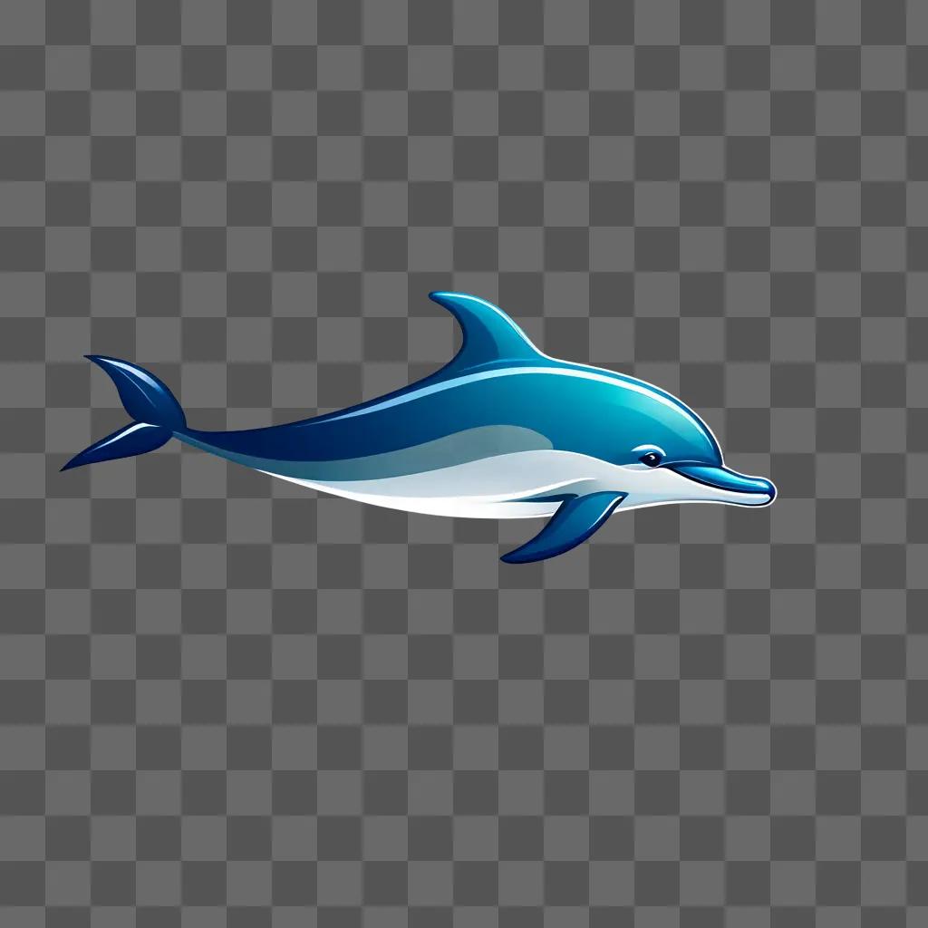 A blue dolphin emoji floats in the water