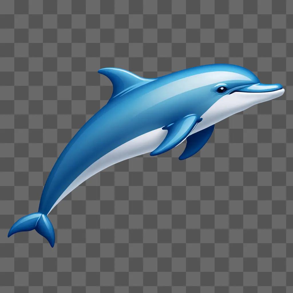 A blue dolphin emoji leaps off a blue background