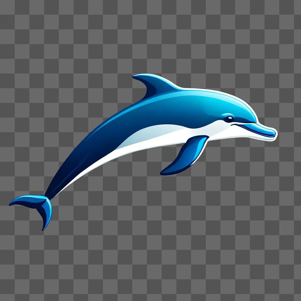 A blue dolphin emoji on a blue background