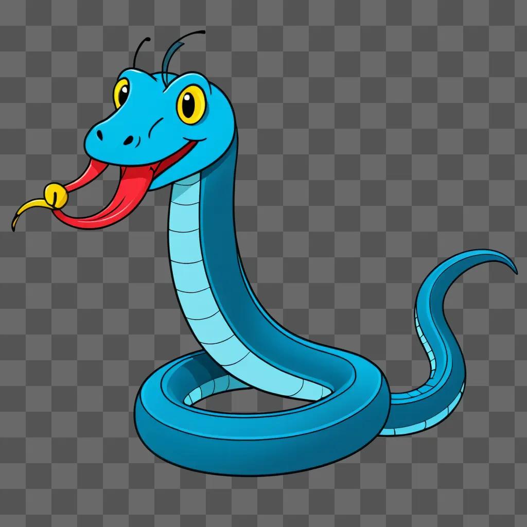 A blue snake drawing for kids