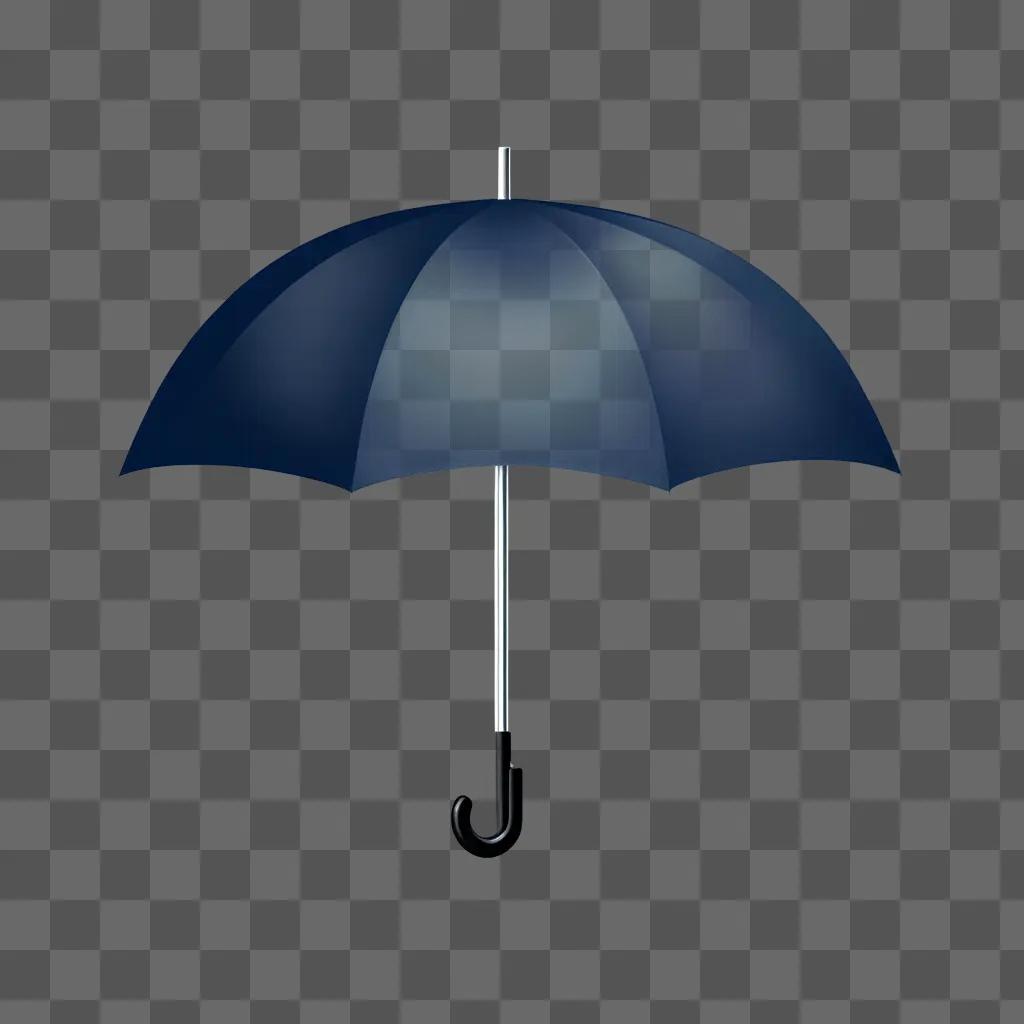 A blue umbrella clipart on a dark background