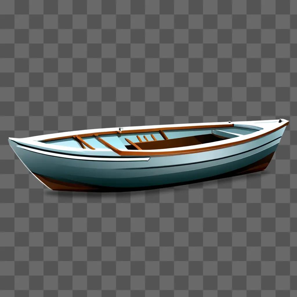 A boat clipart image features a boat with a wooden deck and a white bottom