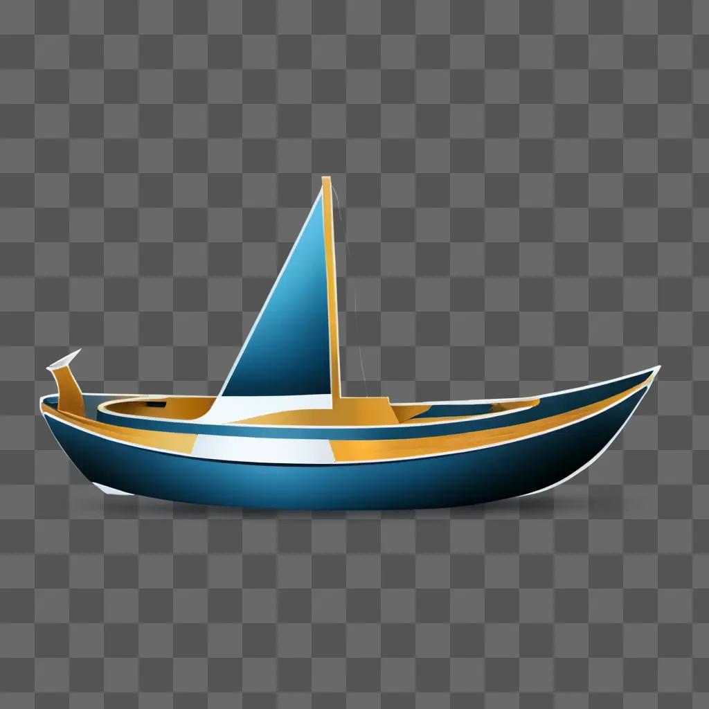 A boat clipart is shown in a blue and yellow color scheme