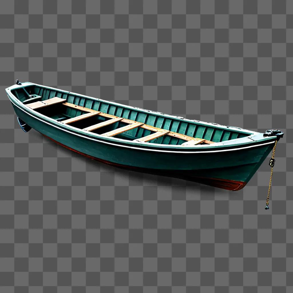 A boat drawing is realistic on a grey background