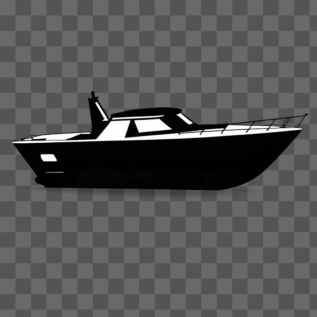 A boat silhouette against a dark background