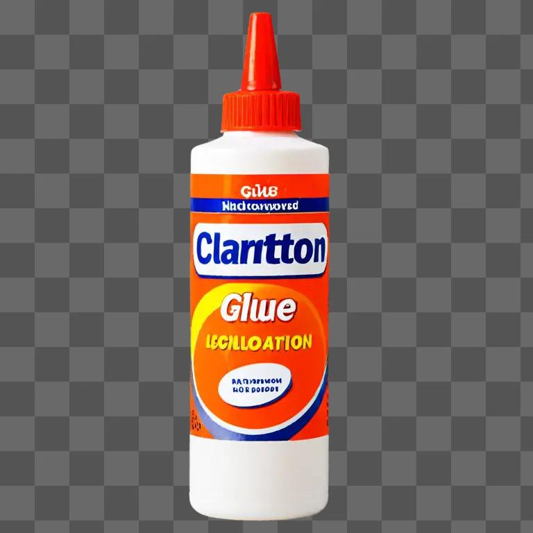 A bottle of glue is on a pink background