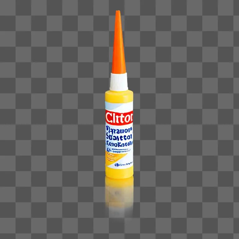 A bottle of glue on a beige background