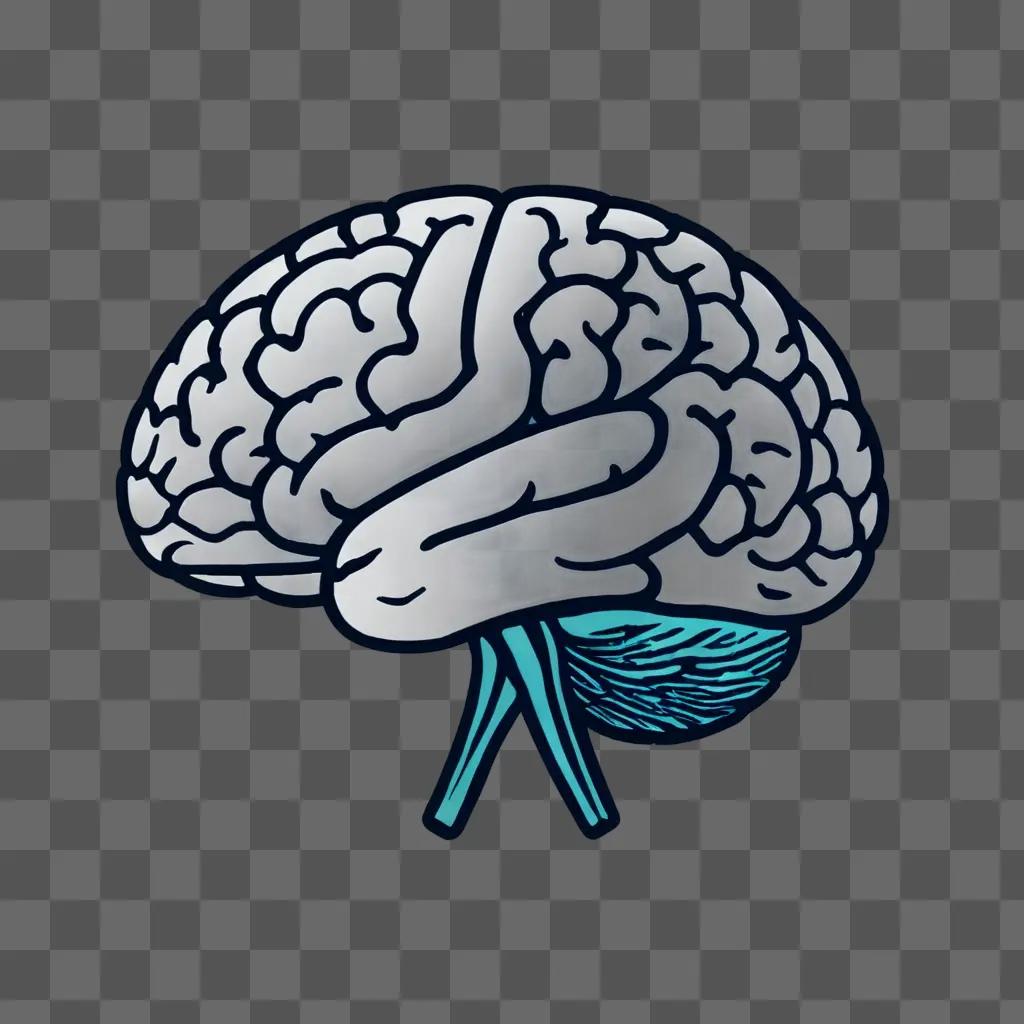 A brain sketch is shown on a grey background