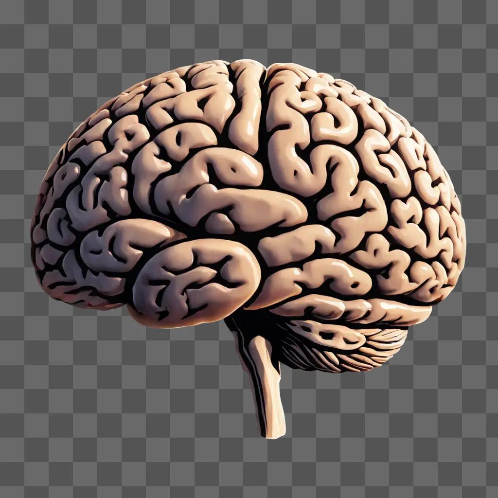 A brain sketch on a beige background