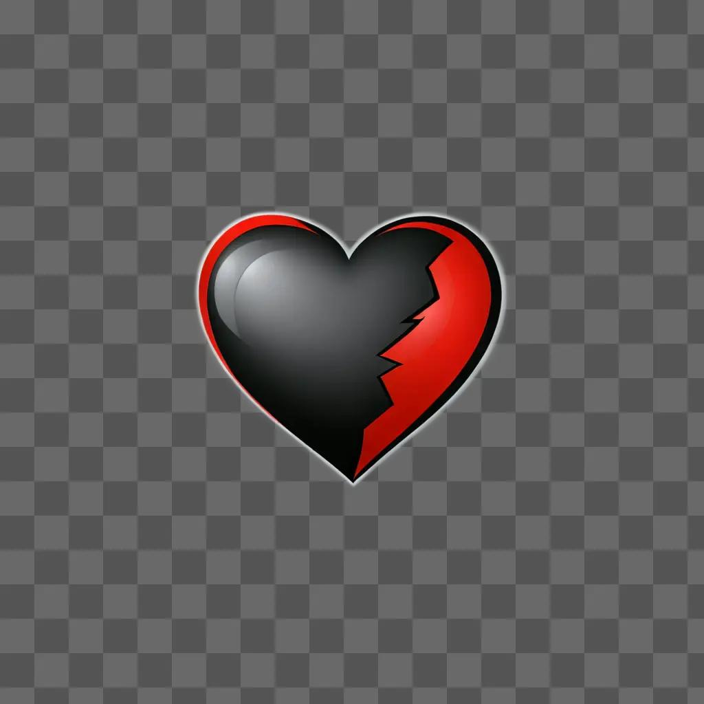 A broken heart in the shape of a heart